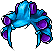 Black Rollered Hair, blue