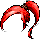 White Aran Hair, red