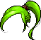 White Aran Hair, green