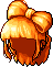 Black Bow Hair, orange