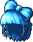 Black Bow Hair, blue
