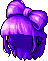 Black Bow Hair, purple