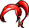 White Aran Hair, red