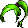 White Aran Hair, green