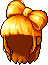 Black Bow Hair, orange