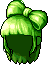 Black Bow Hair, green