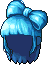 Black Bow Hair, blue