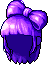 Black Bow Hair, purple