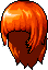Black Full Bangs Hair, orange