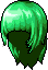 Black Full Bangs Hair, green