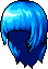 Black Full Bangs Hair, blue