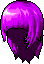 Black Full Bangs Hair, purple