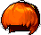 Black Low Cut Bob, orange