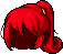 White Wave Ponytail, red