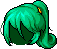 White Wave Ponytail, green