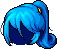 White Wave Ponytail, blue