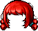 Messy Pigtails, red