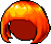 Black Tender Bowl-cut Hair, orange
