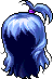 Long Tied Hair, blue