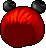 Black Uplifted Pigtails, red