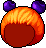 Black Uplifted Pigtails, orange
