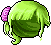 Black Bloom Hair, green