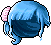 Black Bloom Hair, blue