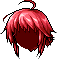 Black Shaggy Bobbed Hair, red