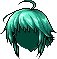 Black Shaggy Bobbed Hair, green