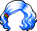 Black Wavy Bob, blue