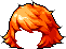 Black Wild Windswept Hair, orange