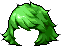 Black Wild Windswept Hair, green
