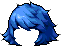 Black Wild Windswept Hair, blue