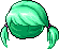 Short Double Ponytail Hair, green
