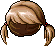 Short Double Ponytail Hair, brown