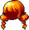 Fluffy Pigtails, orange
