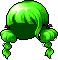 Fluffy Pigtails, green