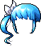Ponytail-to-the-Side, blue
