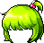 Black Sweetie Pie Hair, green