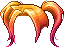 Black Blade-sharpened Hair, orange