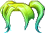 Black Blade-sharpened Hair, green
