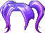Black Blade-sharpened Hair, purple