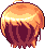 Medium Bob with Cropped Bangs, orange