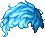 Black Let-it-be Hair, blue