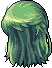Black Waning Moon Hair, green