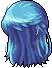 Black Waning Moon Hair, blue