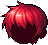 Sharp Cut Hair, red