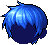 Sharp Cut Hair, blue