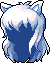 White Peculiar Hair, blue