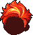 Black Flare Hair, red